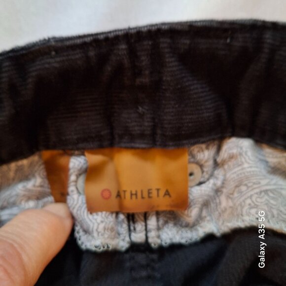 Athleta Black Corduroy Pants Size 6 With Adjustable Drawstring Waist - Picture 3 of 6